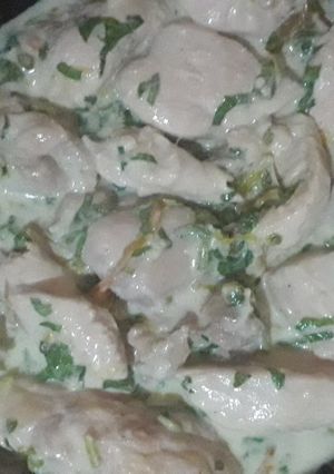 Una foto de Pollo a la crema