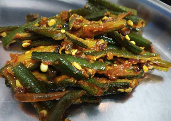 Bhindi stir fry okra lady finger sabzi