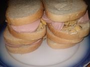 A picture of salami sandwich