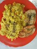 Arroz a la valenciana con pechugas de pollo muy fácil