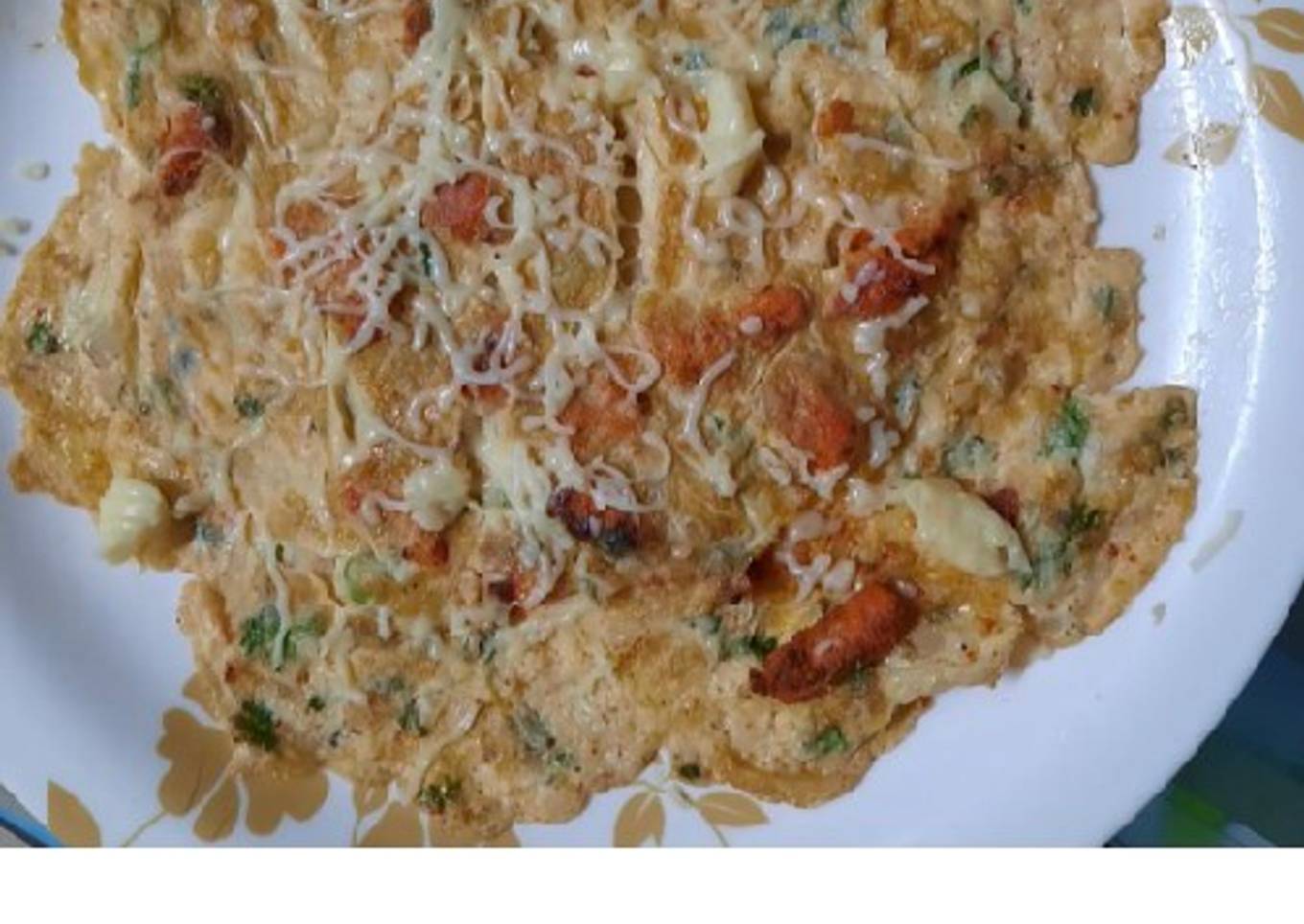 Grilled chicken cheese omelette