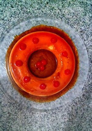 Una foto de Flan de coco