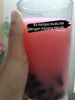 Foto resep Es kelapa muda (KW) dengan kacang merah