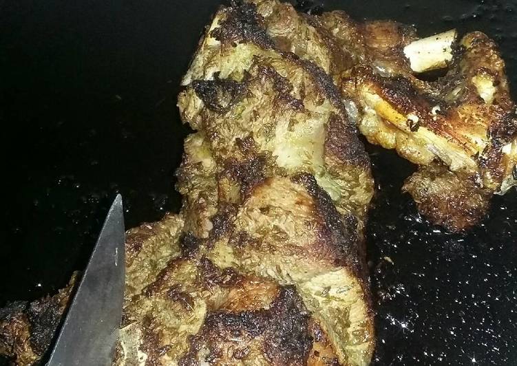 Recipe of Perfect Roast leg of a lamb with mint, lemon and cumin