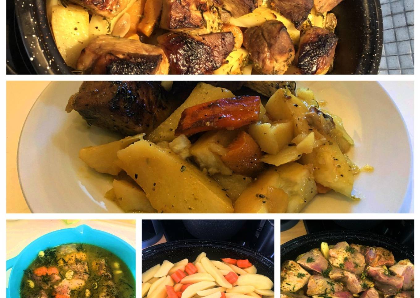 Spring pork in the oven pot with citrus