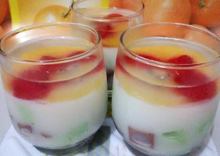 Bagaimana Membuat Puding Mozaik Pandan Coklat Fruity Layer Anti Gagal