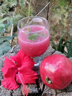 હિબીસકસ અને દાડમ નુ શરબત (Hibiscus Pomegranate Sharbat Recipe In Gujarati) રેસીપી મુખ્ય ફોટો