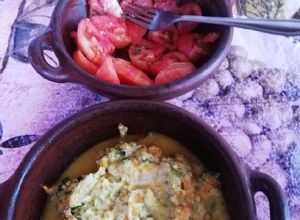 Una foto de Guiso de zapallo italiano con queso