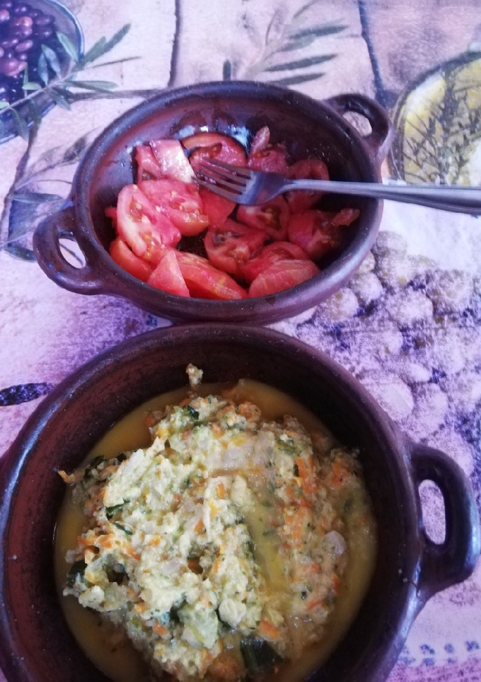 Una foto de Guiso de zapallo italiano con queso