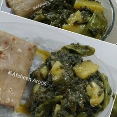 A picture of Palak Aloo ki bhujiya.