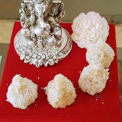 A picture of Stuffed Dryfruits Coconut modak.
