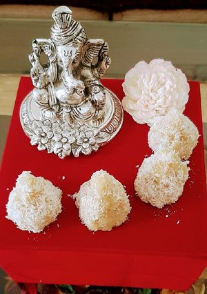 A picture of Stuffed Dryfruits Coconut modak.