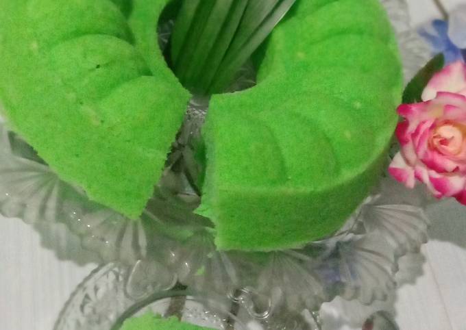 Bolu pandan kukus lembut 2 telur