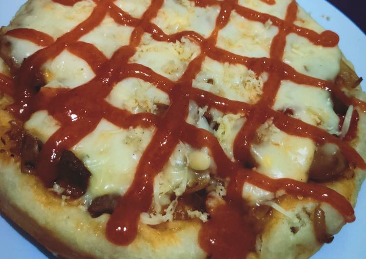 Langkah Mudah untuk Membuat Pizza teflon takaran sendok🍕 Anti Gagal
