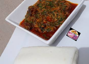 Easy Serving Recipe Tuwon Shinkafa Mashed Rice and Groundnut Soup Miyan Gyada Yummy