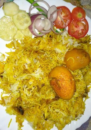 A picture of Egg biryani.