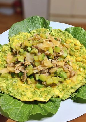 Hình của món Trứng chiên cuộn rau củ (bữa tối) #eatclean.
