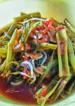 Foto resep 338. Tumis Kangkung Kecambah Bumbu Ulek