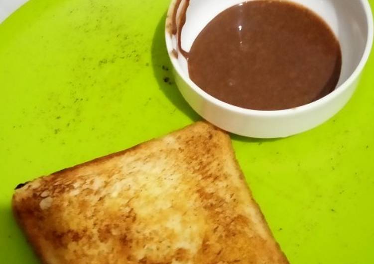 Mudah Cepat Memasak Roti bakar saus milo Sedap Nikmat