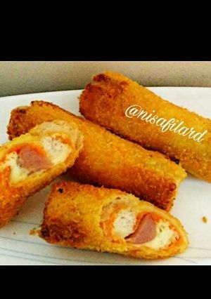 Foto resep Roti Tawar Gulung Sosis Keju Melted