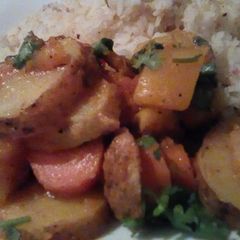 Potatoes, pumpkin and carrot stew A picture of Potatoes, pumpkin and carrot stew.