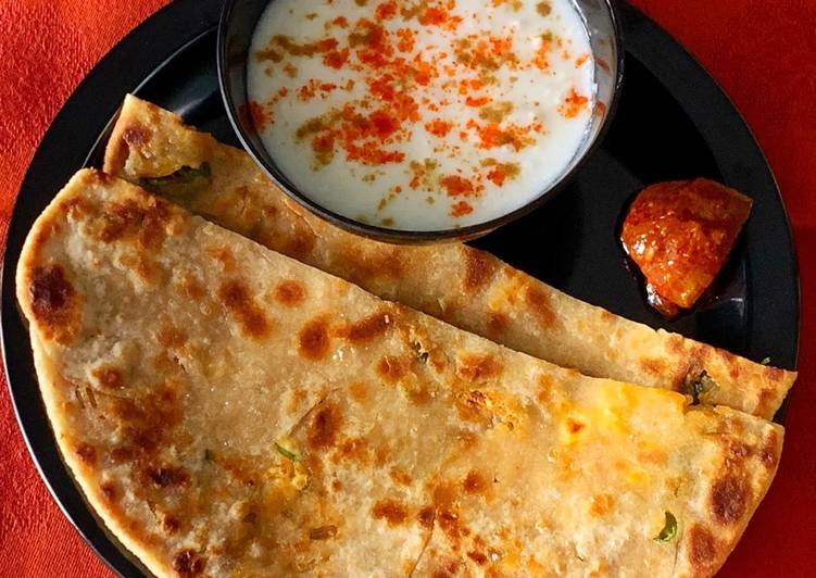 Recipe of Any-night-of-the-week Paneer stuffed paranthas !!