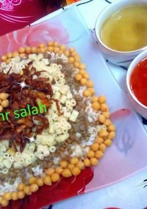 صورة لوصفة الكشرى المصرى 🍝👍