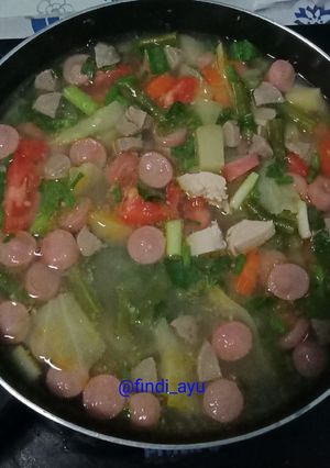 Foto resep Sayur Sop Ayam Bakso Sosis Simpel