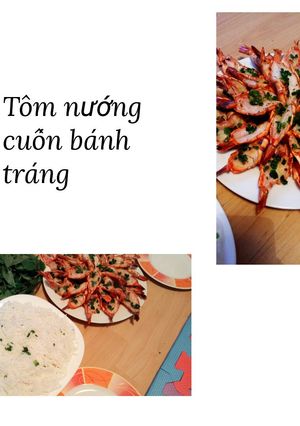 Hình của món Tôm nướng cuốn bánh tráng.
