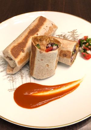 A picture of Jackfruit quinoa burritos.