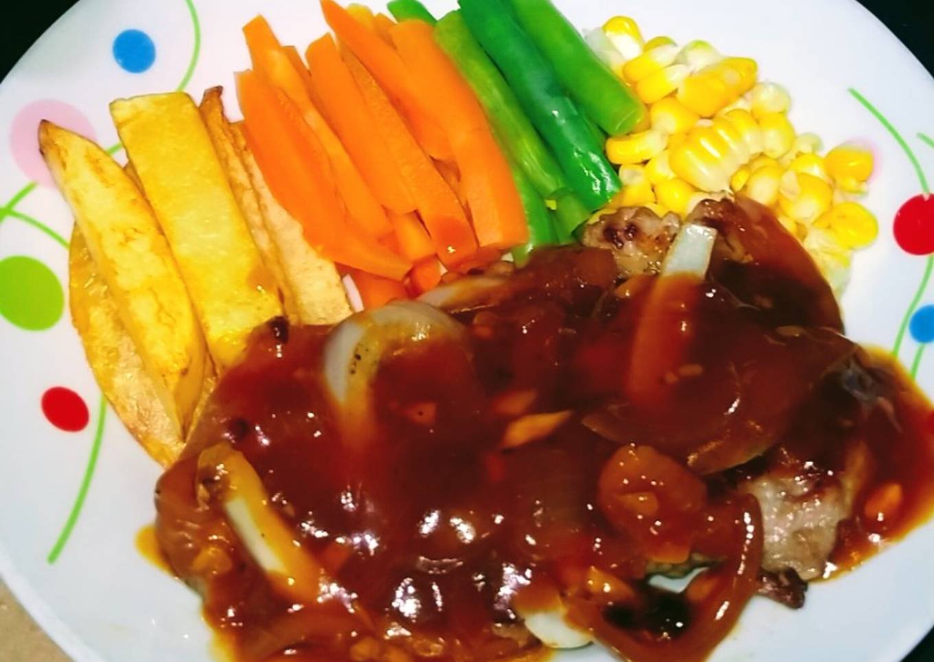 Steak daging sapi teflon