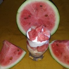 A picture of Watermelon yogurt parfait.