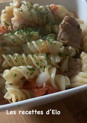 Une photo de Fusilli aux tomates et au thon au Cookeo