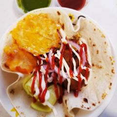 A picture of Tortilla tikki chaat.
