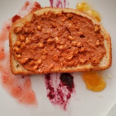 A picture of Spicy peanut-pecan butter. Super tasty and super easy to make!.