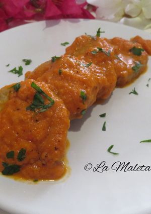Una foto de Medallones en salsa de pimientos