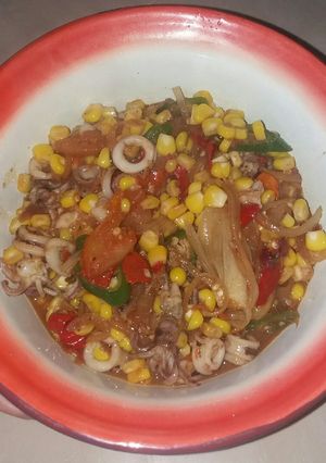 Foto resep Oseng cumi jagung pelangi