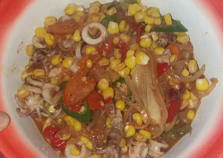 Resep Oseng cumi jagung pelangi, Lezat Sekali
