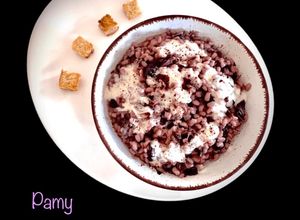 Foto di ORZOTTO AL RADICCHIO, FONDUTA DI PARMIGIANO, POLVERE DI CACAO