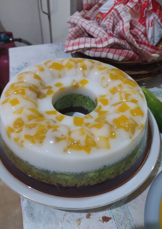 Foto resep Puding 3 Lapis, nangka lumut coklat