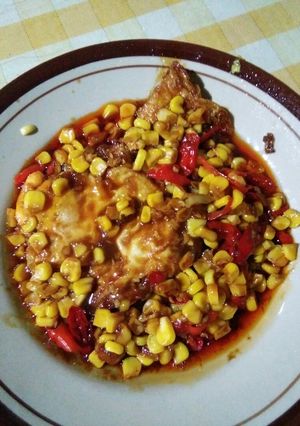 Foto resep Telur ceplok saus pedas manis