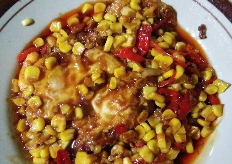 Resep Telur ceplok saus pedas manis, Bikin Ngiler