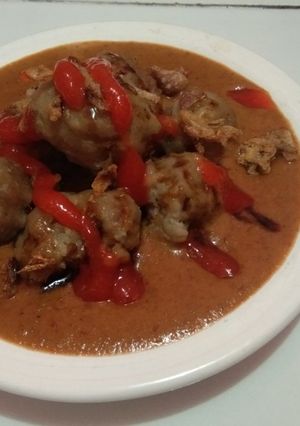Foto resep 025. Pentol Bumbu Kacang