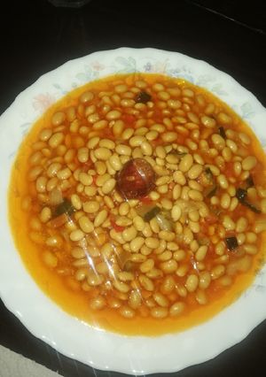 Una foto de Habas de soja con verduras