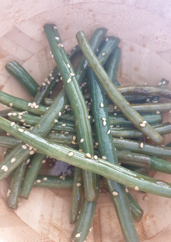 Una foto de Judías verdes con salsa japonesa
