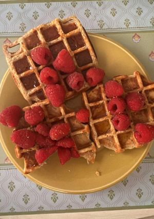 Foto de Waffles integrais com framboesas