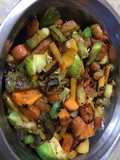 Verduras asadas en plancheta