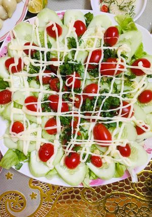 Hình của món Salat cà chua, dưa chuột.