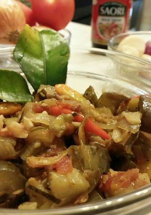 Foto resep Tumis terong pedas aroma daun jeruk (recook) 🍆🍆🍆