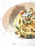 Spaghetti salmone e rucola